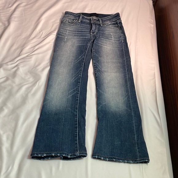 BUCKLE BLACK Medium wash Distressed Bootcut Jeans (Petite) - Picture 1 of 4